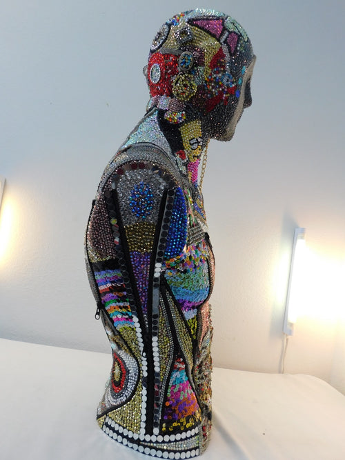 "The Zipper" - Jewelled Manequin Art Installation Sculpture1