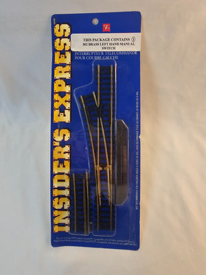 Insider's Express - 302 Brass Left Hand Manual HO Scale Switch - New!!!