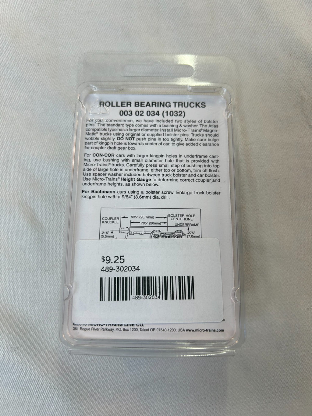 Micro Trains 003 02 034 (1032) N Sacle Roller Bearing Trucks (1 Pair)1