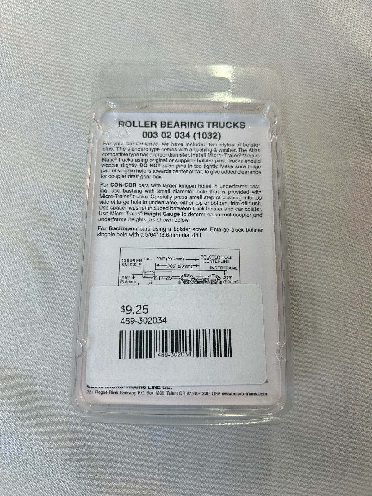 Micro Trains 003 02 034 (1032) N Sacle Roller Bearing Trucks (1 Pair)1