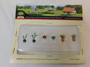JTT Scenery Products 95565 HO Scale 5/8" Assored Potted Plants, 6 Pieces