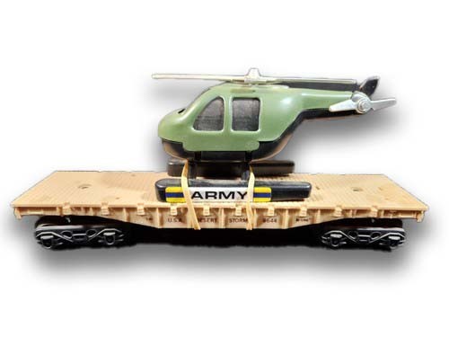 K Line 6644 - O Scale, Flat Car Freight with Helicopter0