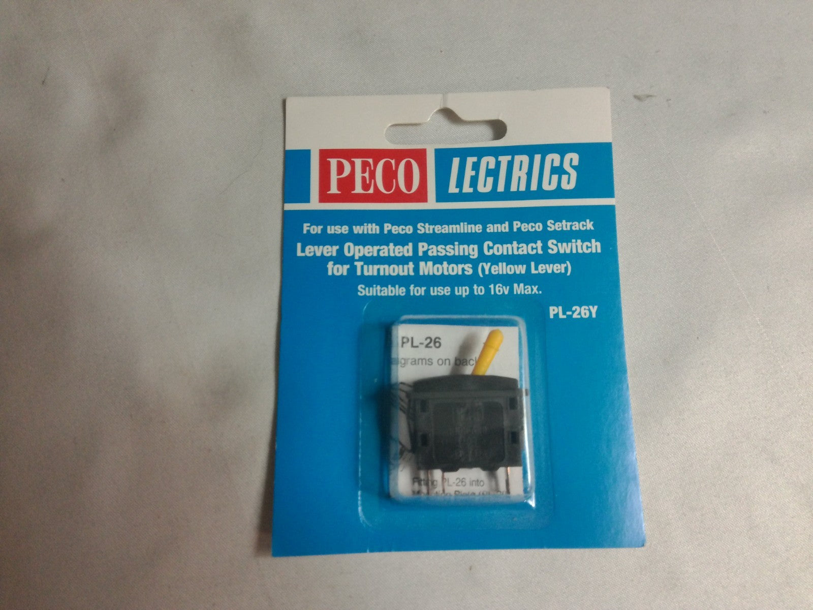 Peco PL-26Y Lever Operated Passing Contact Switch Yellow Turnout Motor Control0
