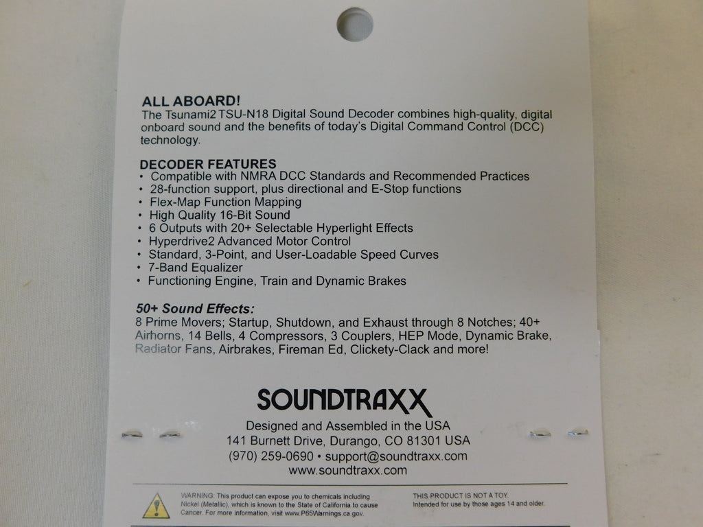 Soundtraxx Tsunami 2 885027 GE Diesel TSU-N18 Digital Sound Decoder1