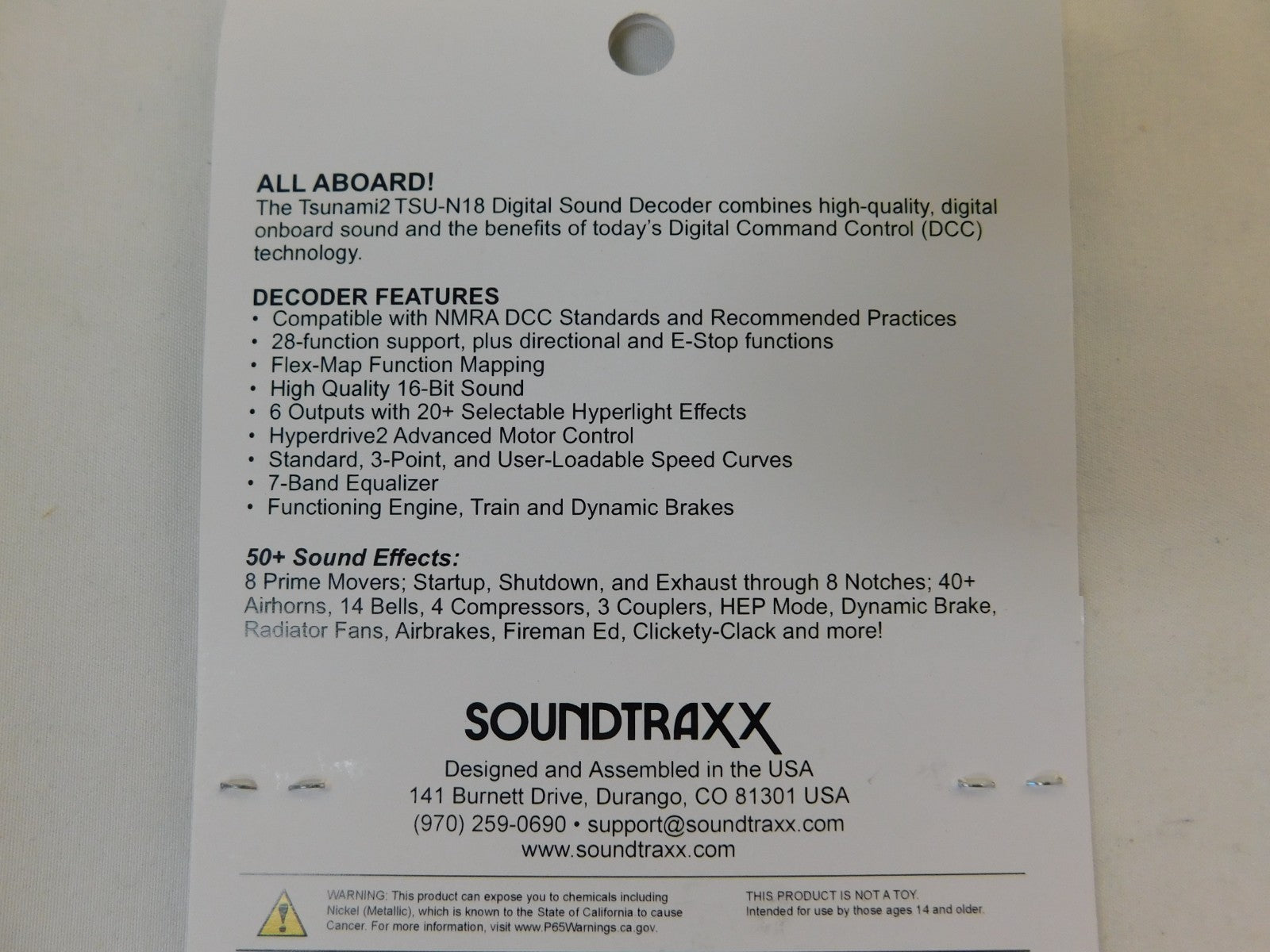 Soundtraxx Tsunami 2 885027 GE Diesel TSU-N18 Digital Sound Decoder1