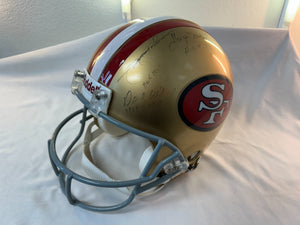 San Francisco 49ers SIGNED Hall of Fame Helmet, Joe Montana, Y.A. Tittle