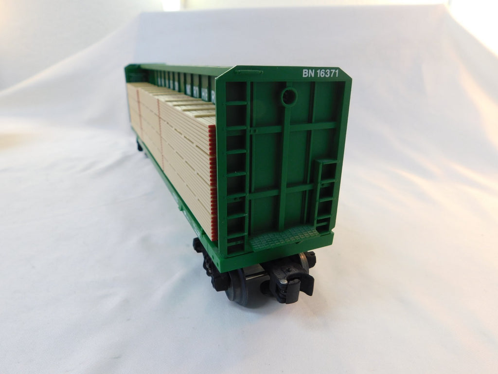 Lionel 6-16371 O Scale I-Beam Flatcar with Wood Load, Burlington Northern #163713