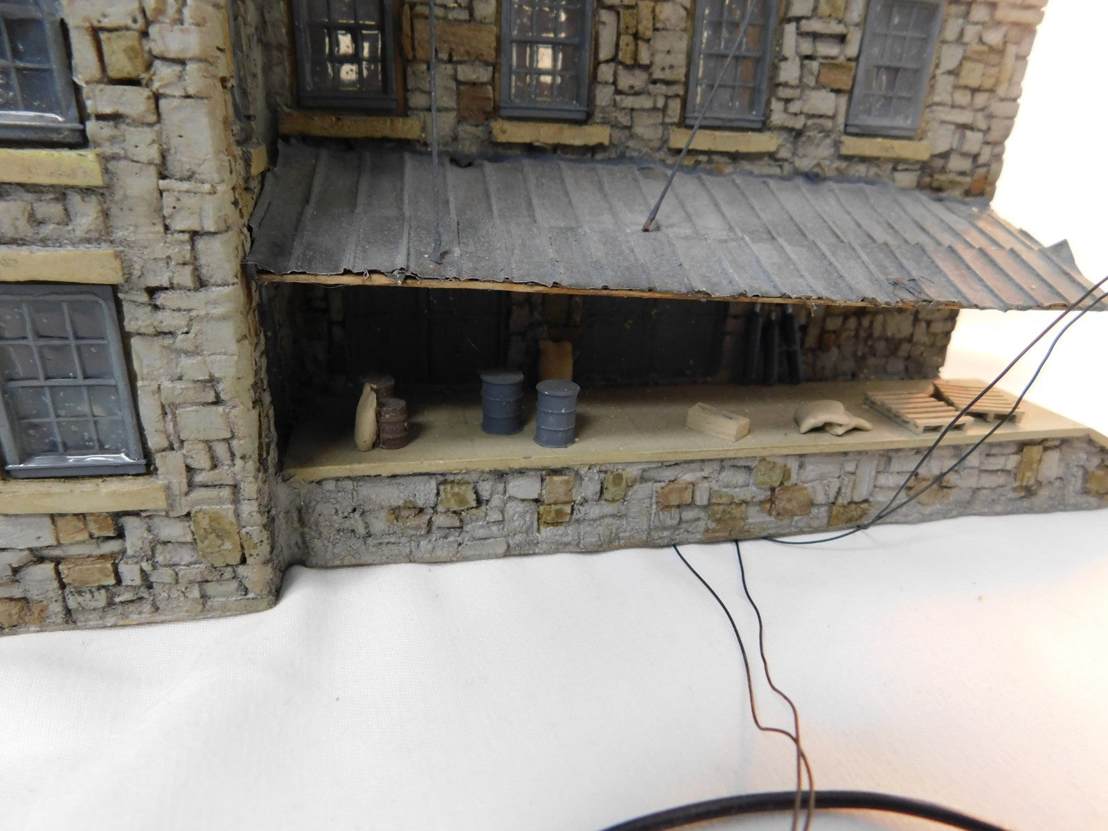 HO Scale 'Grimy Old' Woolen Mill Built Kit with Lights, Handmade6