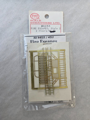 Scale Structures LTD #4153 HO Scale Fire Escape Style 1 Ornate Etched Brass