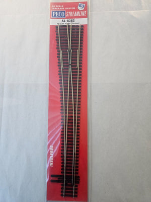Peco SL-8382 - HO Scale Trackage System, #8 Left Hand Turnout