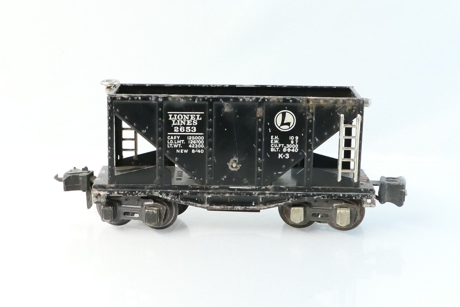 Lionel 2653B O Scale Hopper Lines Car, Black (No Box)3