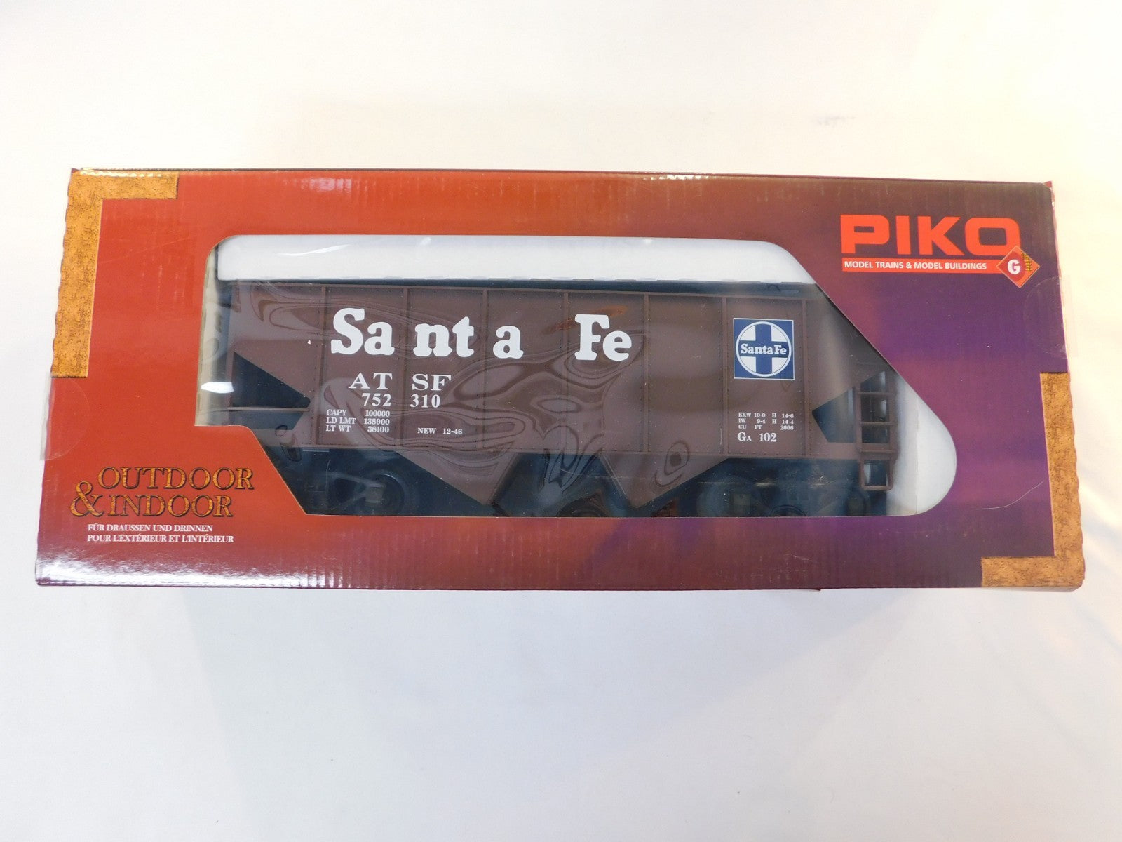Piko 38876 G Scale Ribbed-Side Hopper Santa Fe #7523101