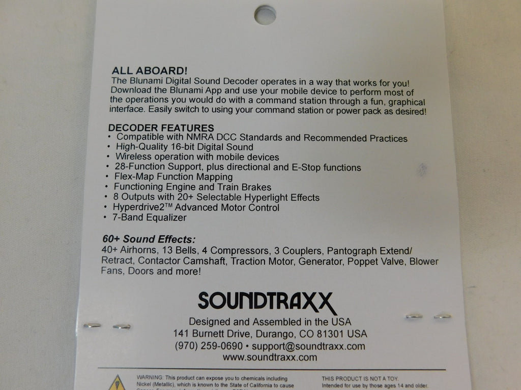 Soundtraxx Blunami 886603 Electric BLU-21PNEM8 Digital Sound Decoder1
