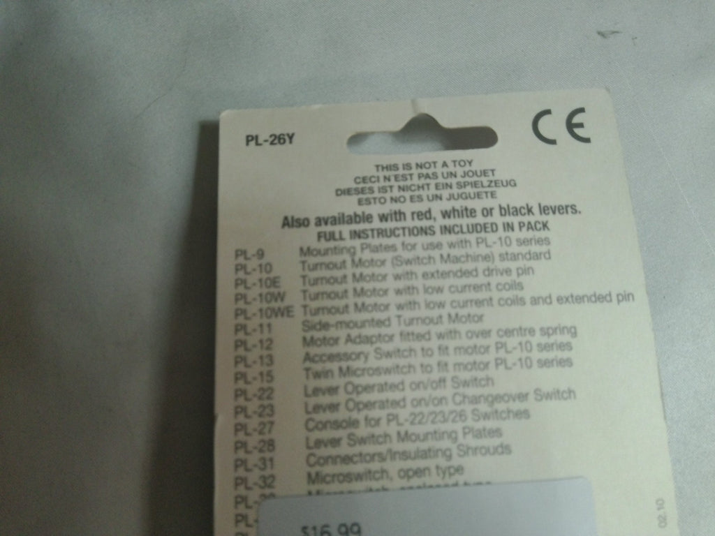 Peco PL-26Y Lever Operated Passing Contact Switch Yellow Turnout Motor Control2