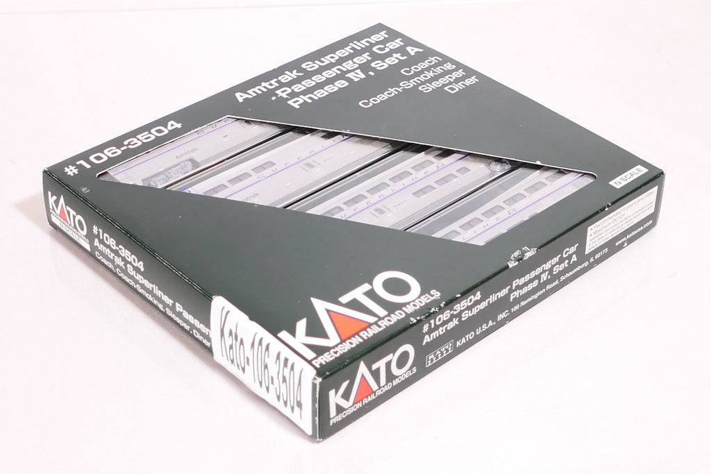 Kato 106-3504 N Scale Amtrak Superliner Passenger Car Phase IV Set A (4 Car Set)11