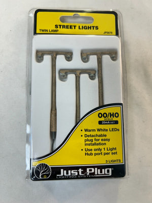 Woodland Scenics Just Plug Lighting System JP5676 HO Street Lights, Twin Lamp