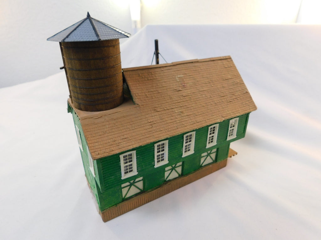 HO Scale Laser Cut Wood Model Building with Water Tower and Stone Walled Annex2