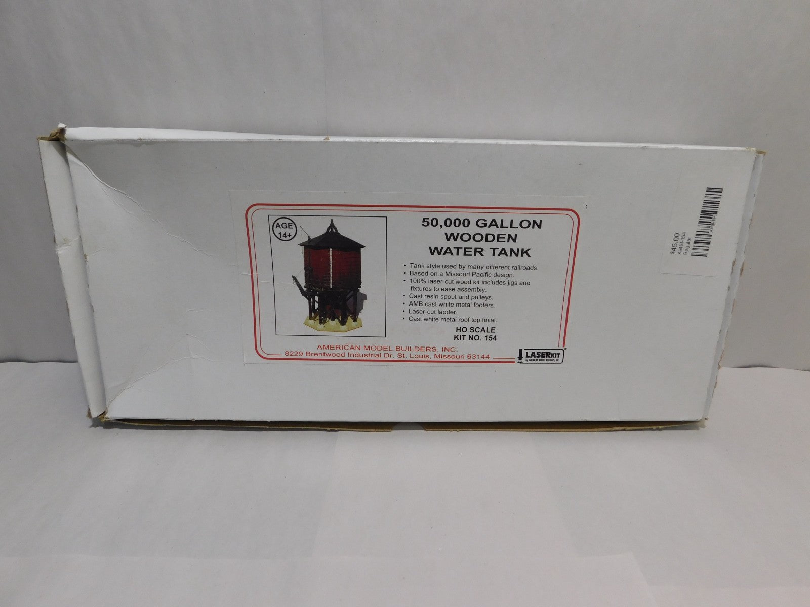 American Model Builders Inc - HO Scale 50K Gallon Wooden Water Tank, Model #1540