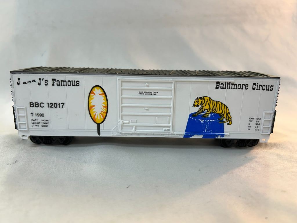 Bevbel Corp. 12017 HO Scale 50' Evans Tigers Boxcar, Baltimore Circus #120170