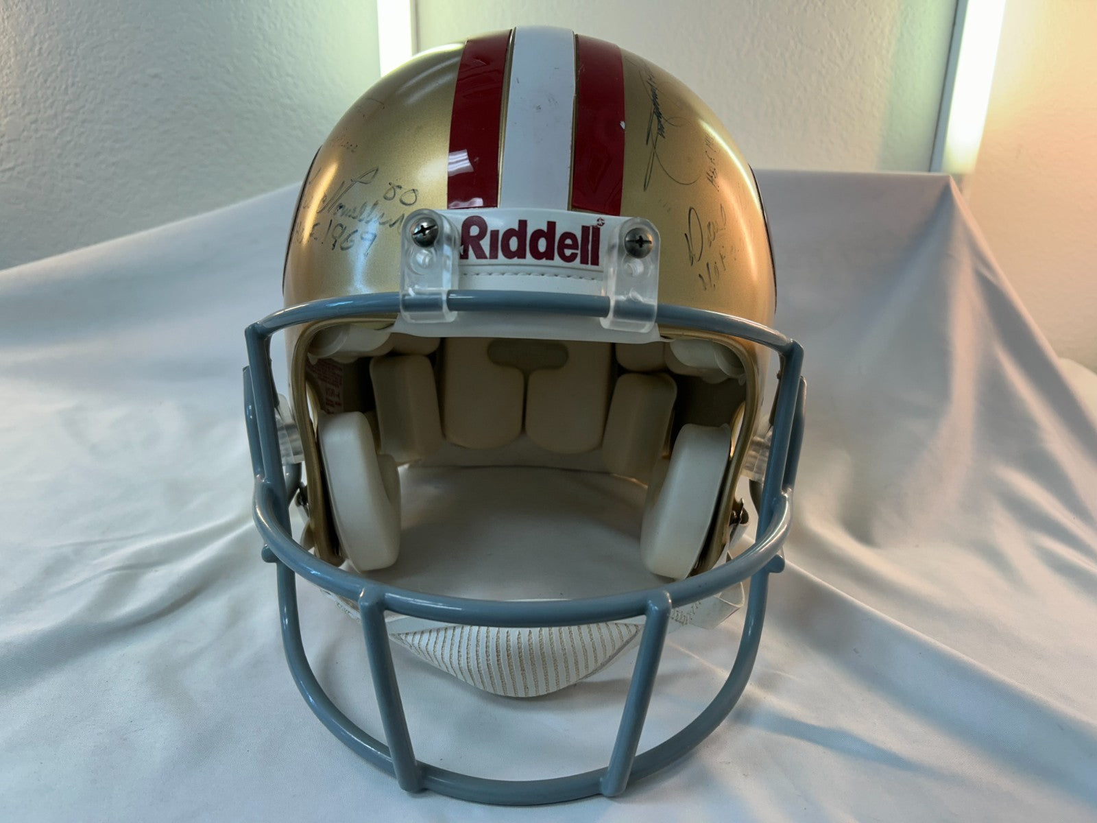 San Francisco 49ers SIGNED Hall of Fame Helmet, Joe Montana, Y.A. Tittle 1