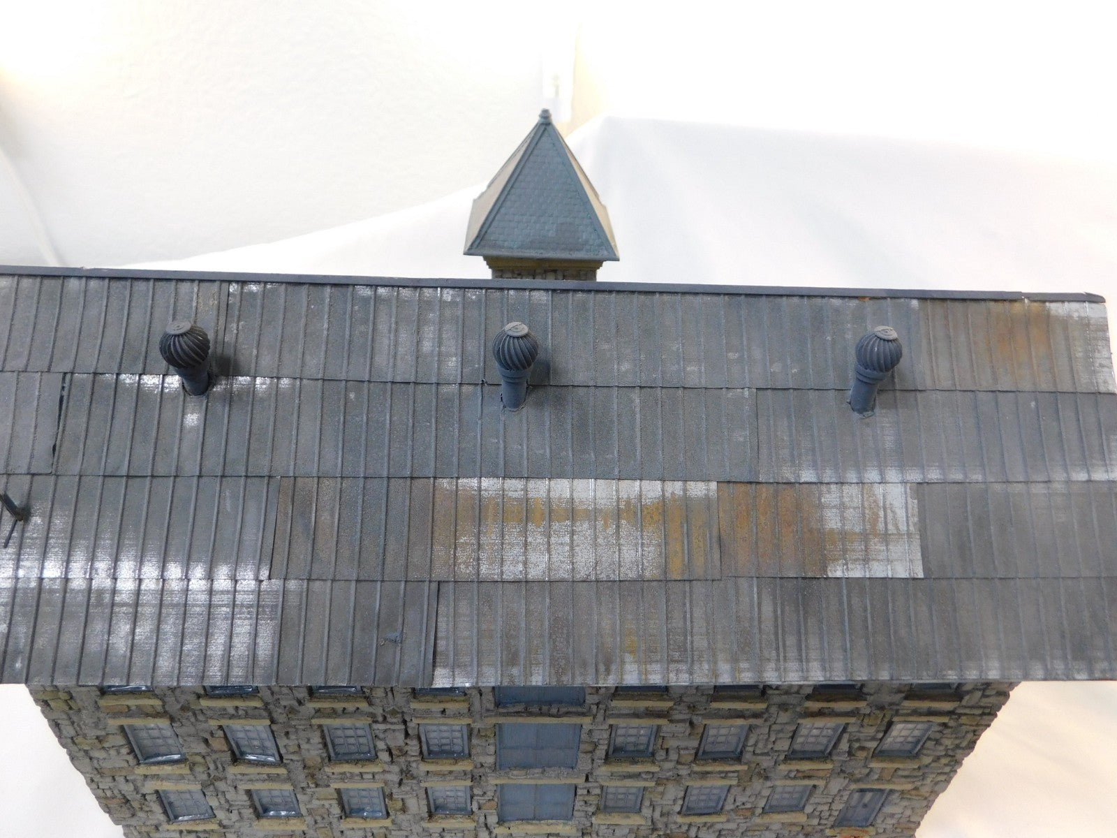 HO Scale 'Grimy Old' Woolen Mill Built Kit with Lights, Handmade4