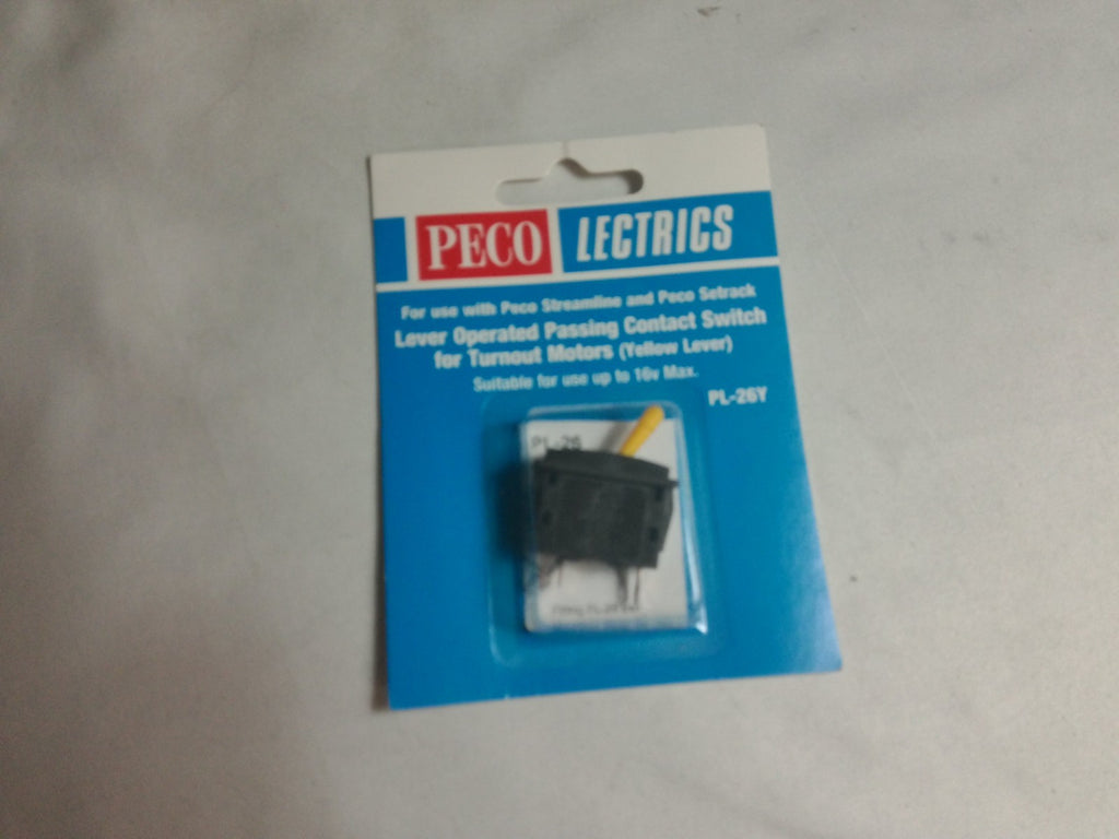 Peco PL-26Y Lever Operated Passing Contact Switch Yellow Turnout Motor Control3