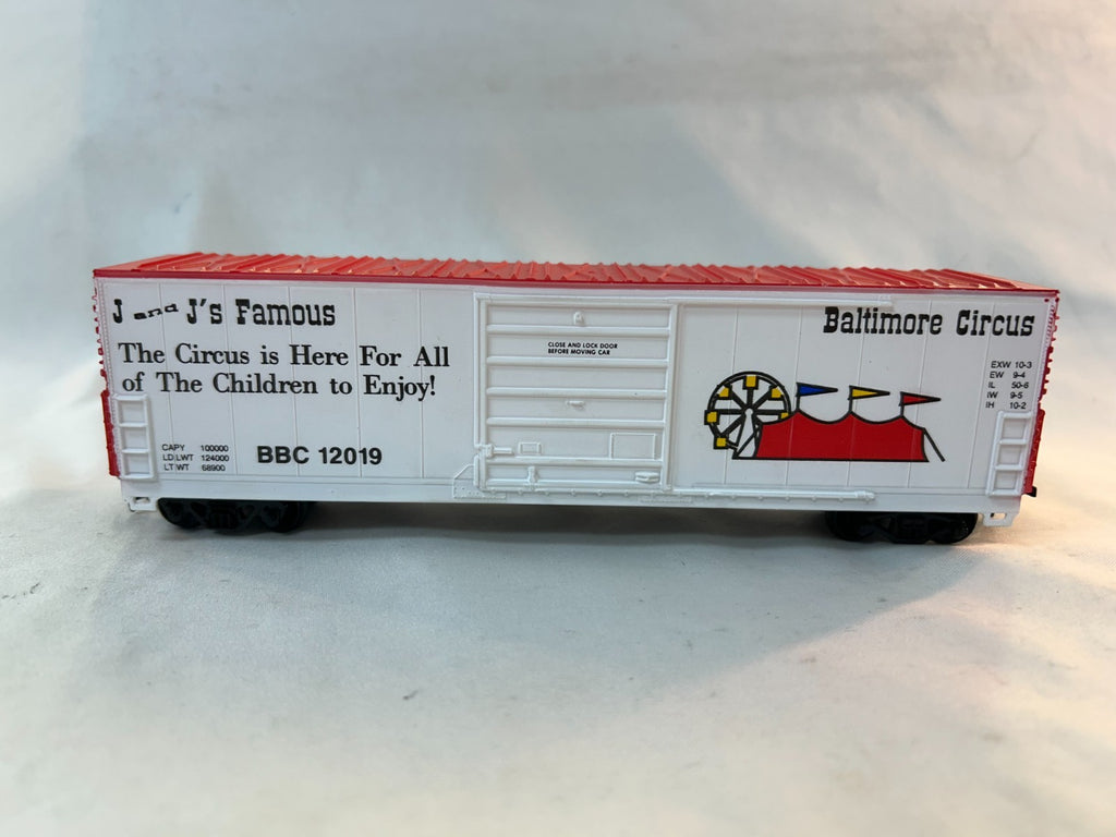 Bevbel Corp. 12019 HO Scale 50' Evans Tent Boxcar, Baltimore Circus #120190