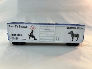 Bevbel Corp. 12018 HO Scale 50' Evans Zebras Boxcar, Baltimore Circus #12018