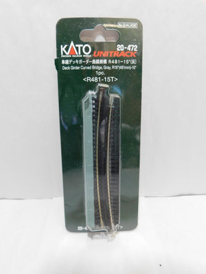 Kato 20-472 N Scale Deck Girder Curved Bridge, Gray, R19" (481mm) -15, 1 Piece