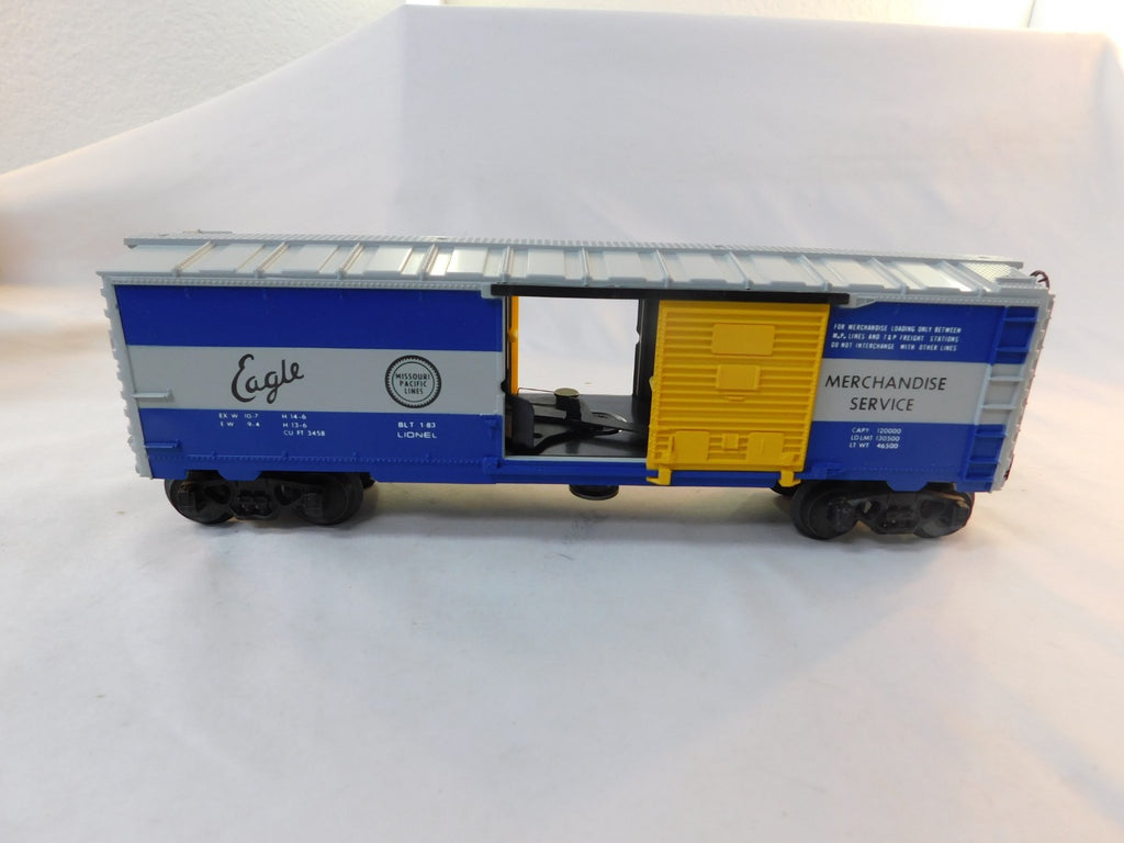 Lionel 6-9219 O Gauge M.P. Animated Box Car, Missouri Pacific Lines Eagle #92193