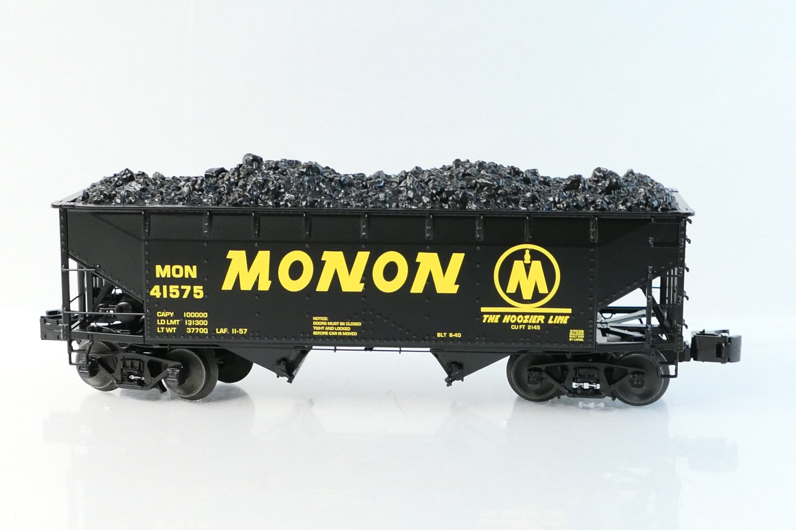 Lionel 27039 O Scale Monon 41575 Offset Hopper Rolling Stock3