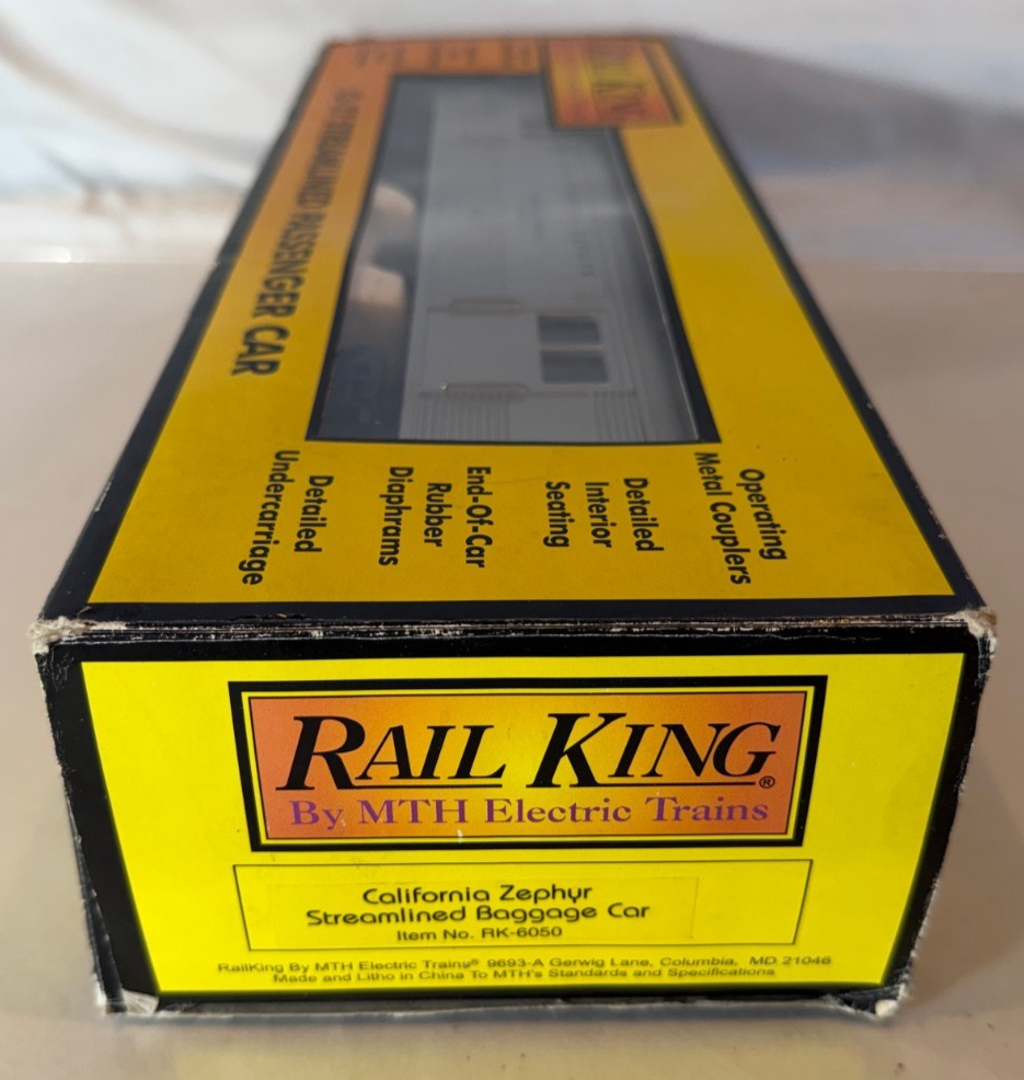 Rail King MTH O-27 Streamlined Passenger Car California Baggage Car RK-60507