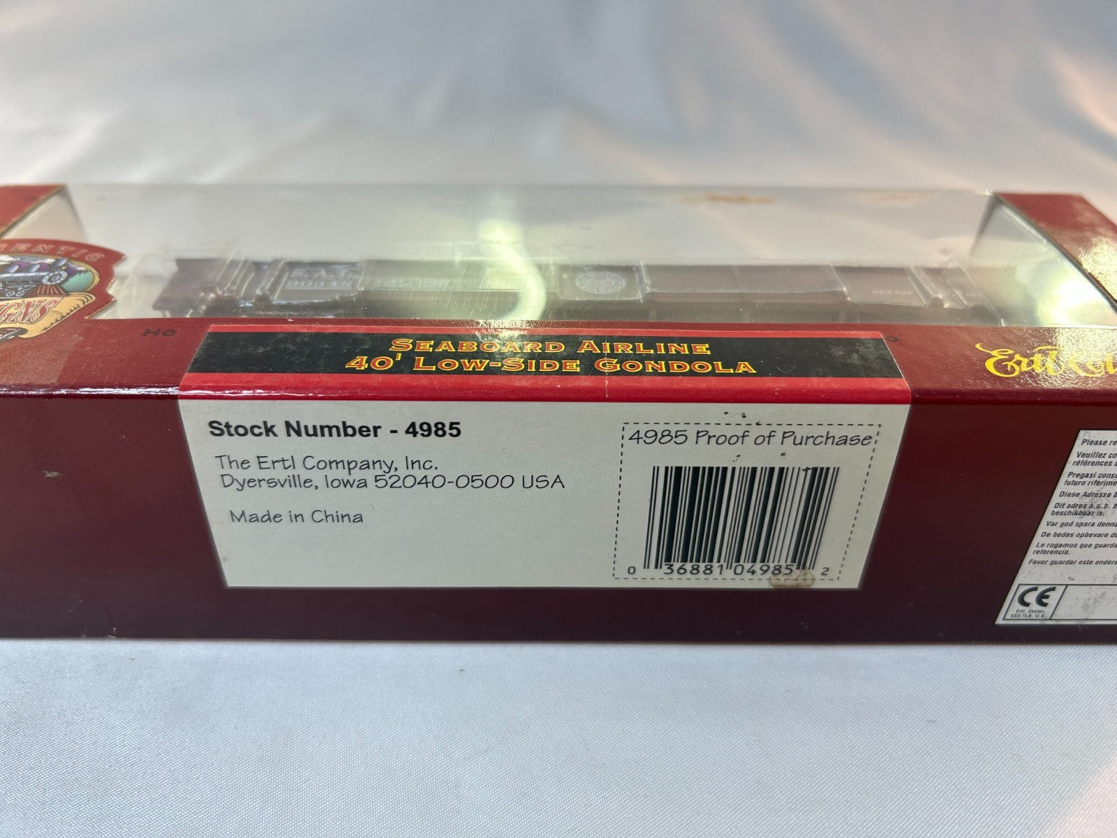 Ertl Collectibles 4985 HO Scale 40' Low-Side Gondola, Seaboard Airline #903482