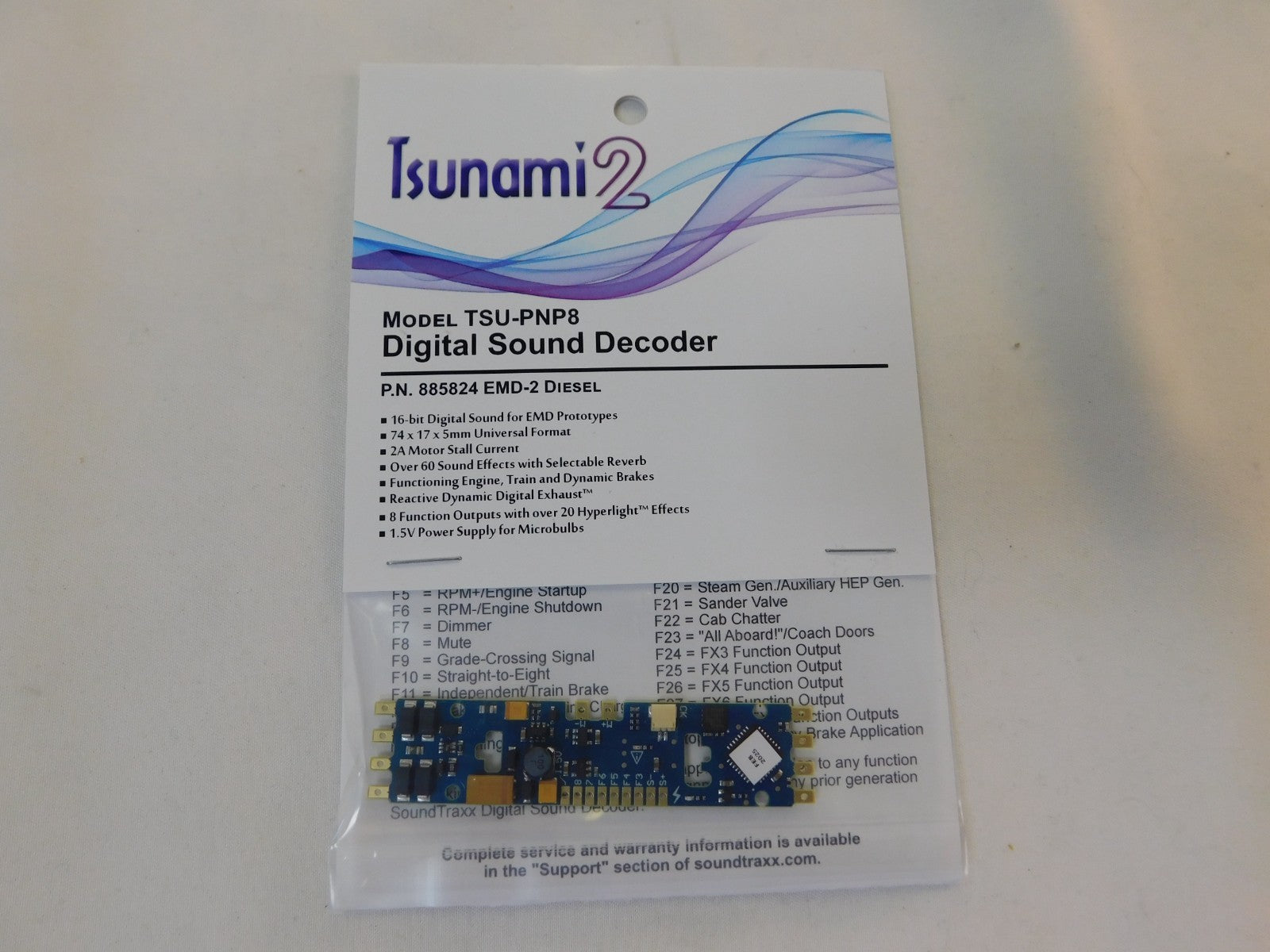 Soundtraxx Tsunami 2 885824 EMD-2 Diesel TSU-PNP8 Digital Sound Decoder0