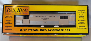 Rail King MTH O-27 Streamlined Passenger Car California Baggage Car RK-6050