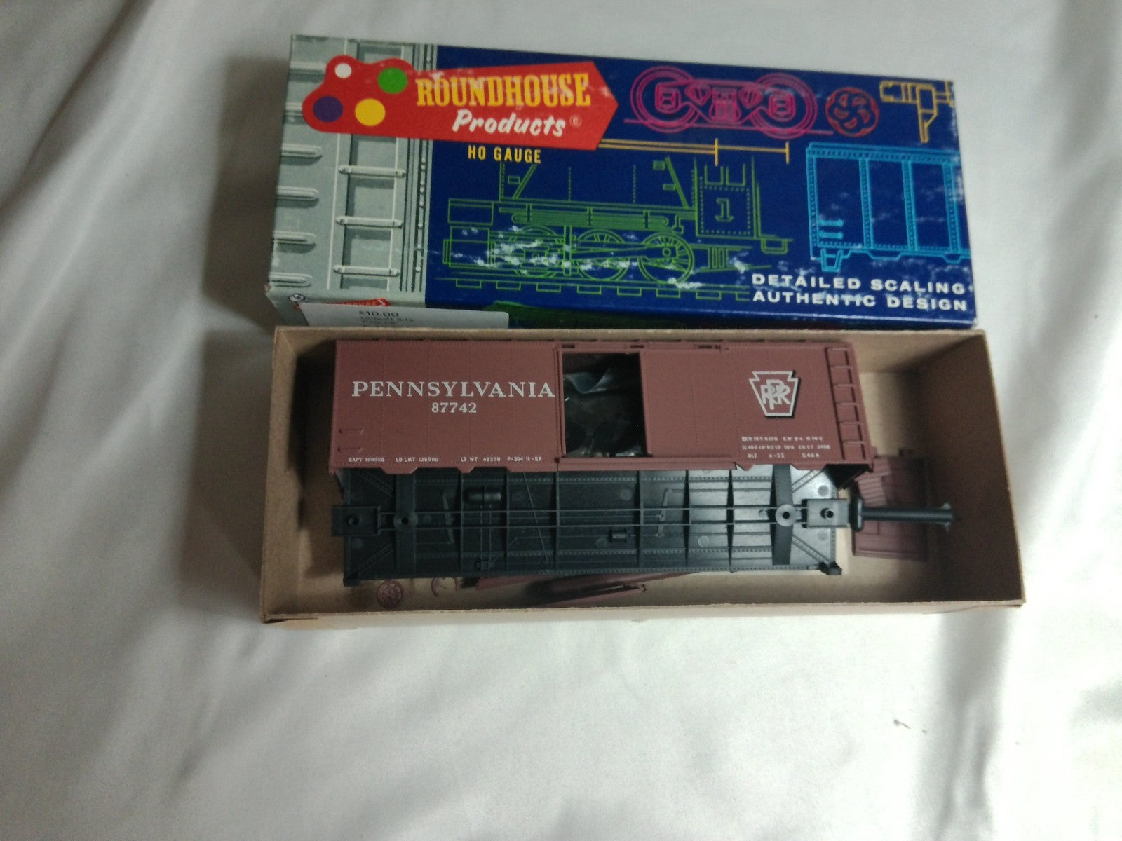 Roundhouse 87742 - HO Scale Pennsylvania 40' Boxcar Unbuilt Kit Box #10421