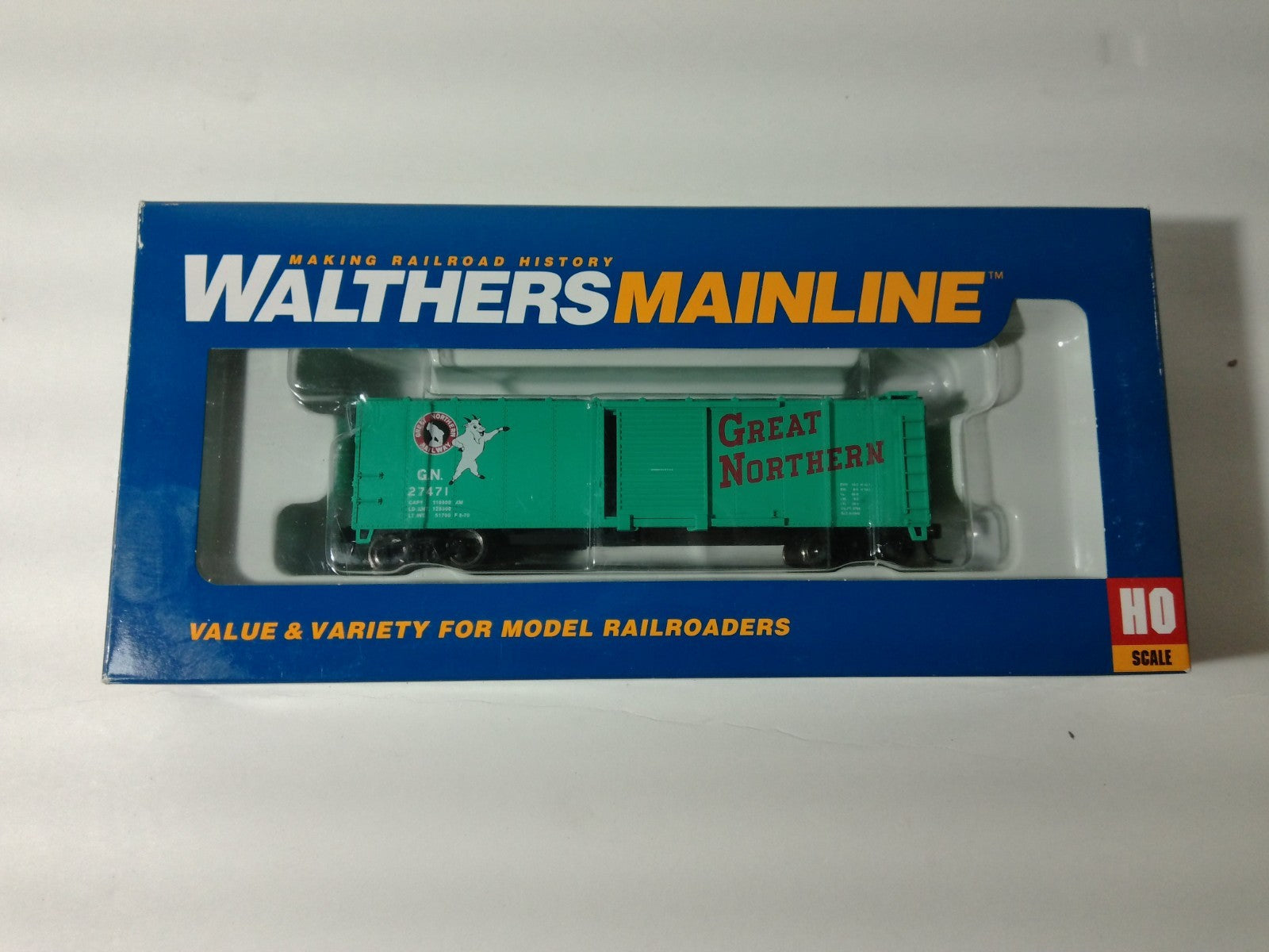 Walthers 910-1506 HO Scale Steel Boxcar W Dreadnaught Ends Great Northern #274712