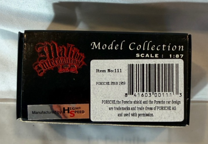 Malibu International 1959 Green Porsche 356B  in 1/87 HO Scale 4