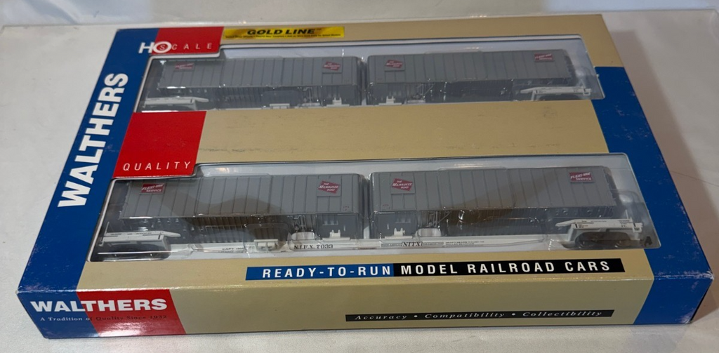 Walthers 932-23922 - HO Scale Southern Flexi-Van Flat Car, Trailer 2 Pk Set1