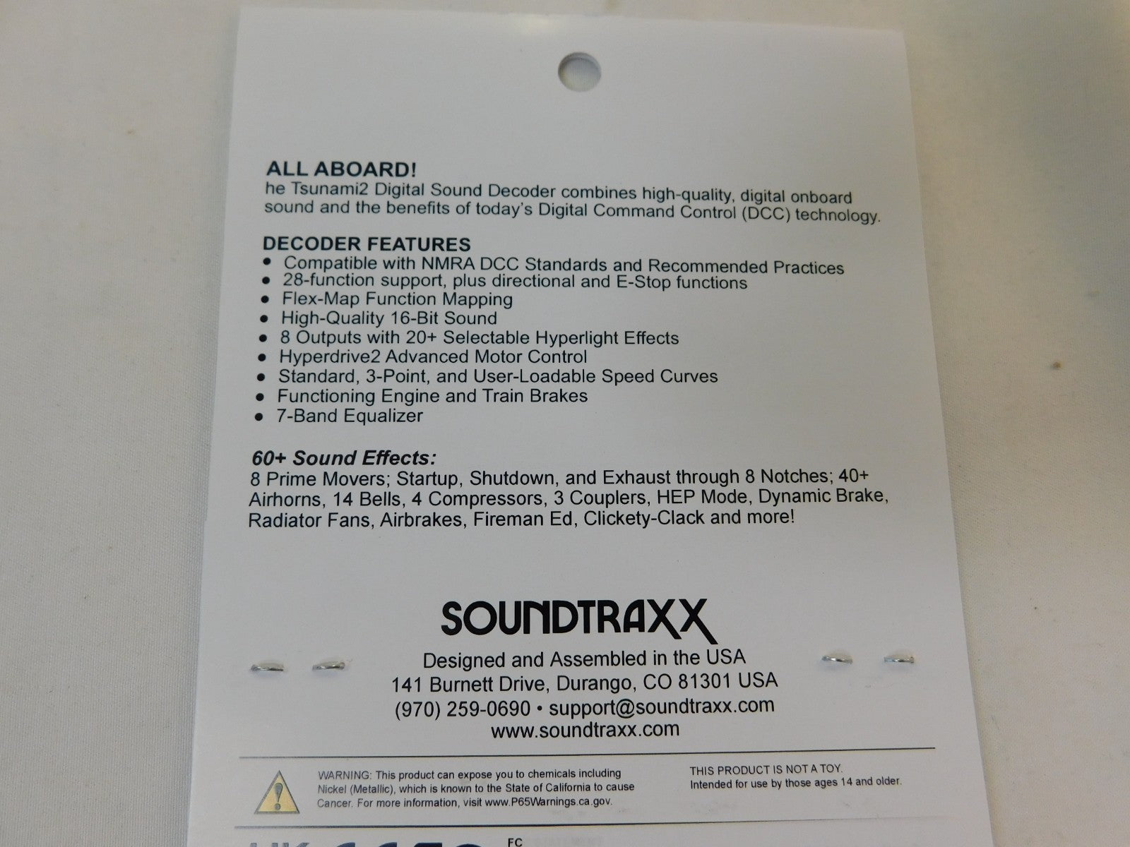 Soundtraxx Tsunami 2 885824 EMD-2 Diesel TSU-PNP8 Digital Sound Decoder1