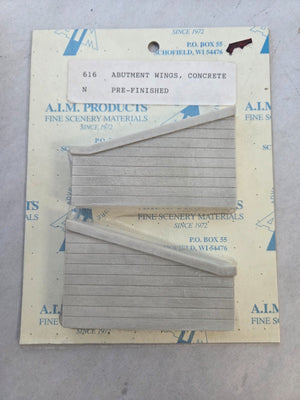Aim #616 N Scale Abutment Wings, Concrete Pre-Finished