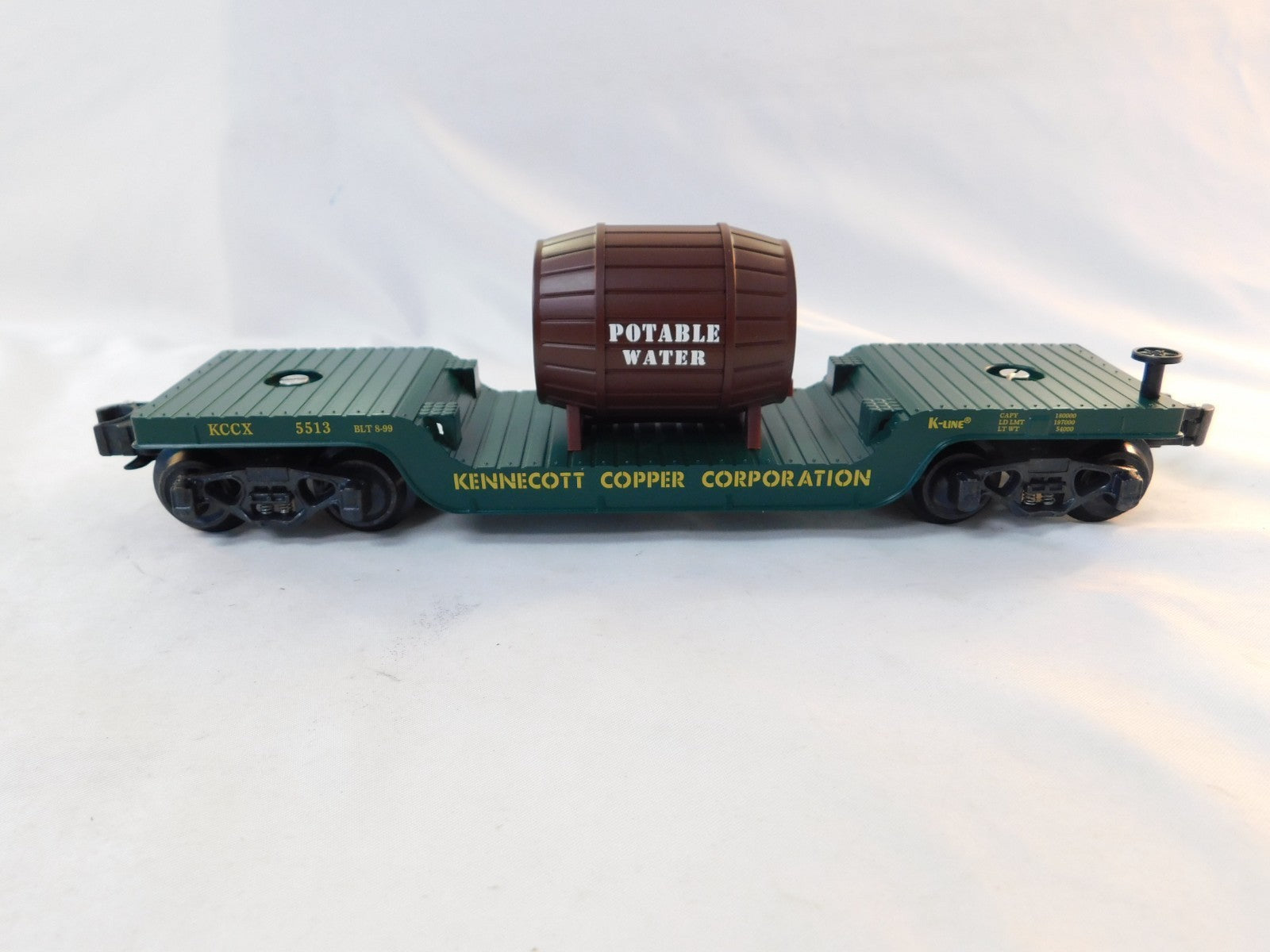 K-Line Electric Trains K-5513 Kennecott Copper Depressed Center Flat Car #55130