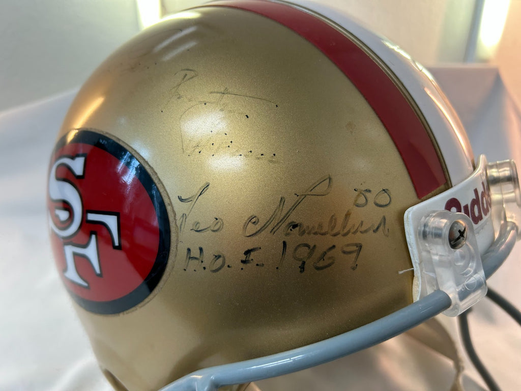 San Francisco 49ers SIGNED Hall of Fame Helmet, Joe Montana, Y.A. Tittle 4