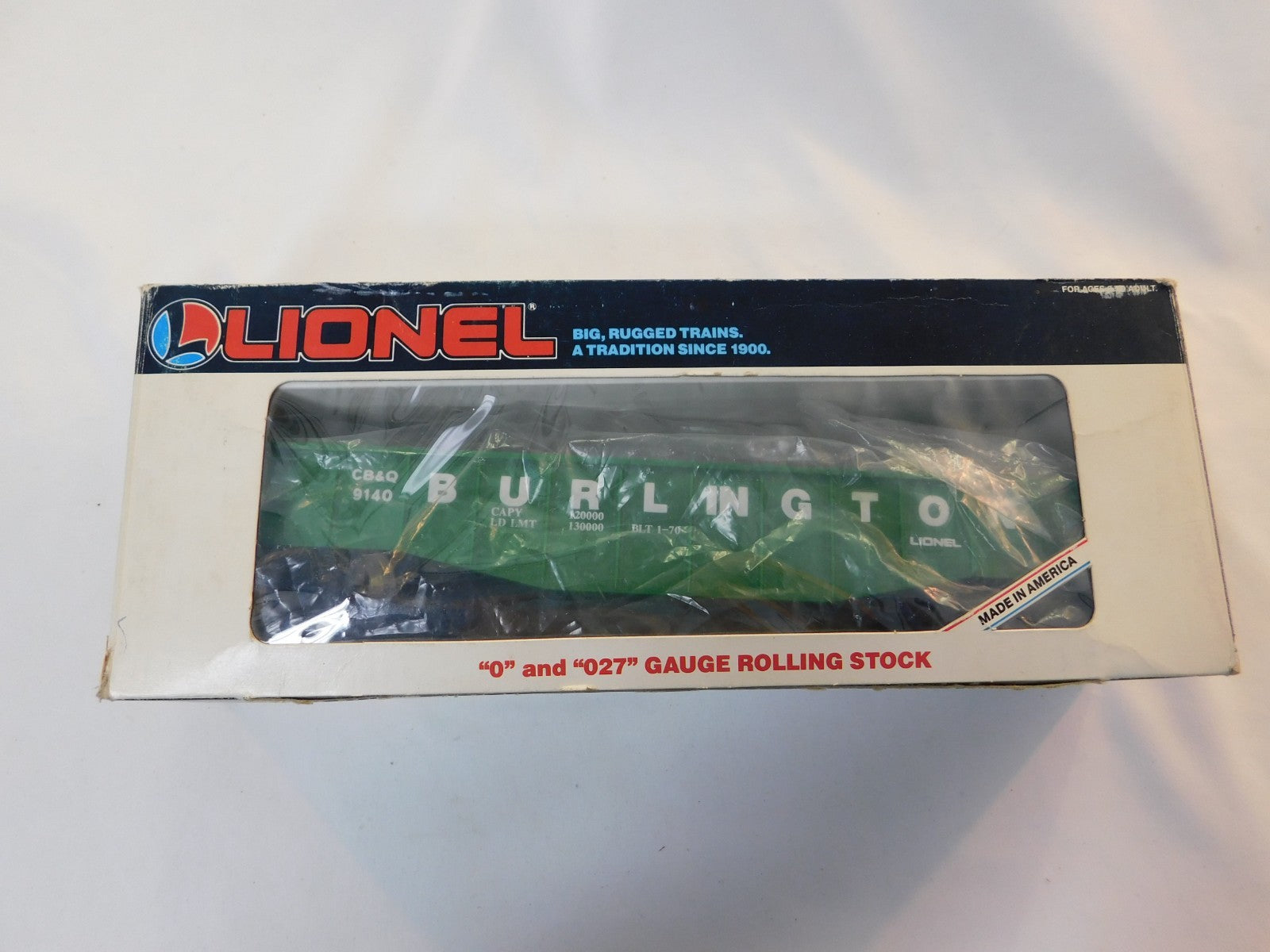 Lionel 6-9140 O Gauge Gondola, Burlington, CB&OQ #91401