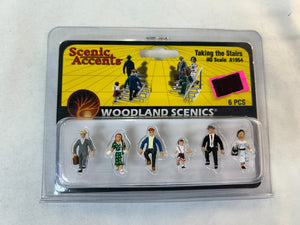 Woodland Scenics A1954 HO Scale Scenic Accents Taking the Stairs (6 Pieces)