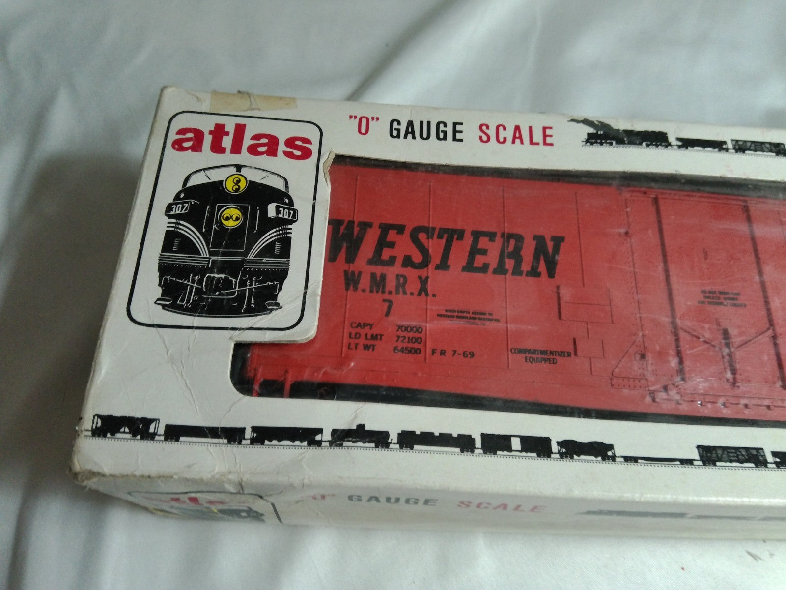 Atlas O Scale 40' Insulated Plugdoor Reefer Western Maryland WMRX #7 Used Box1