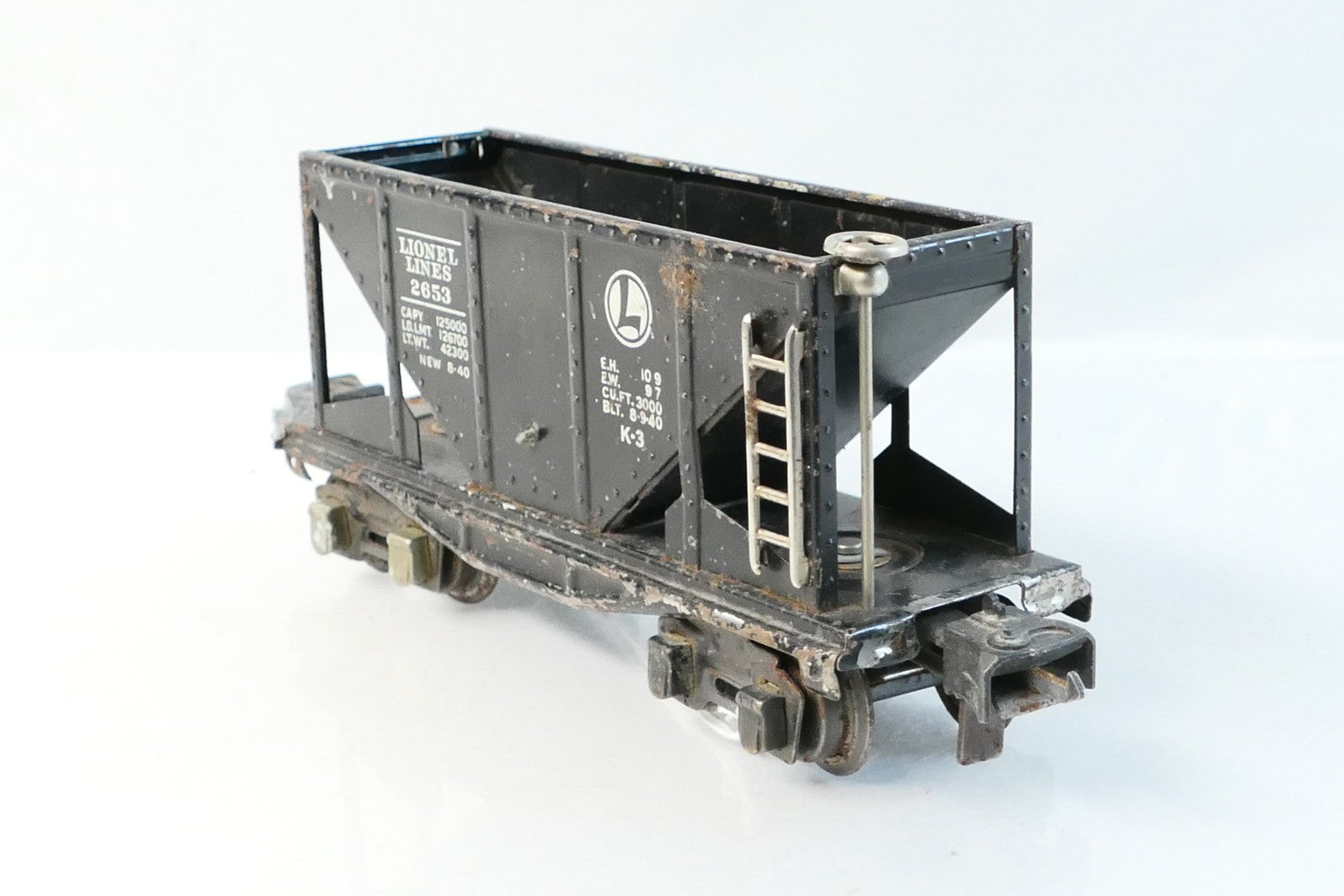 Lionel 2653B O Scale Hopper Lines Car, Black (No Box)0